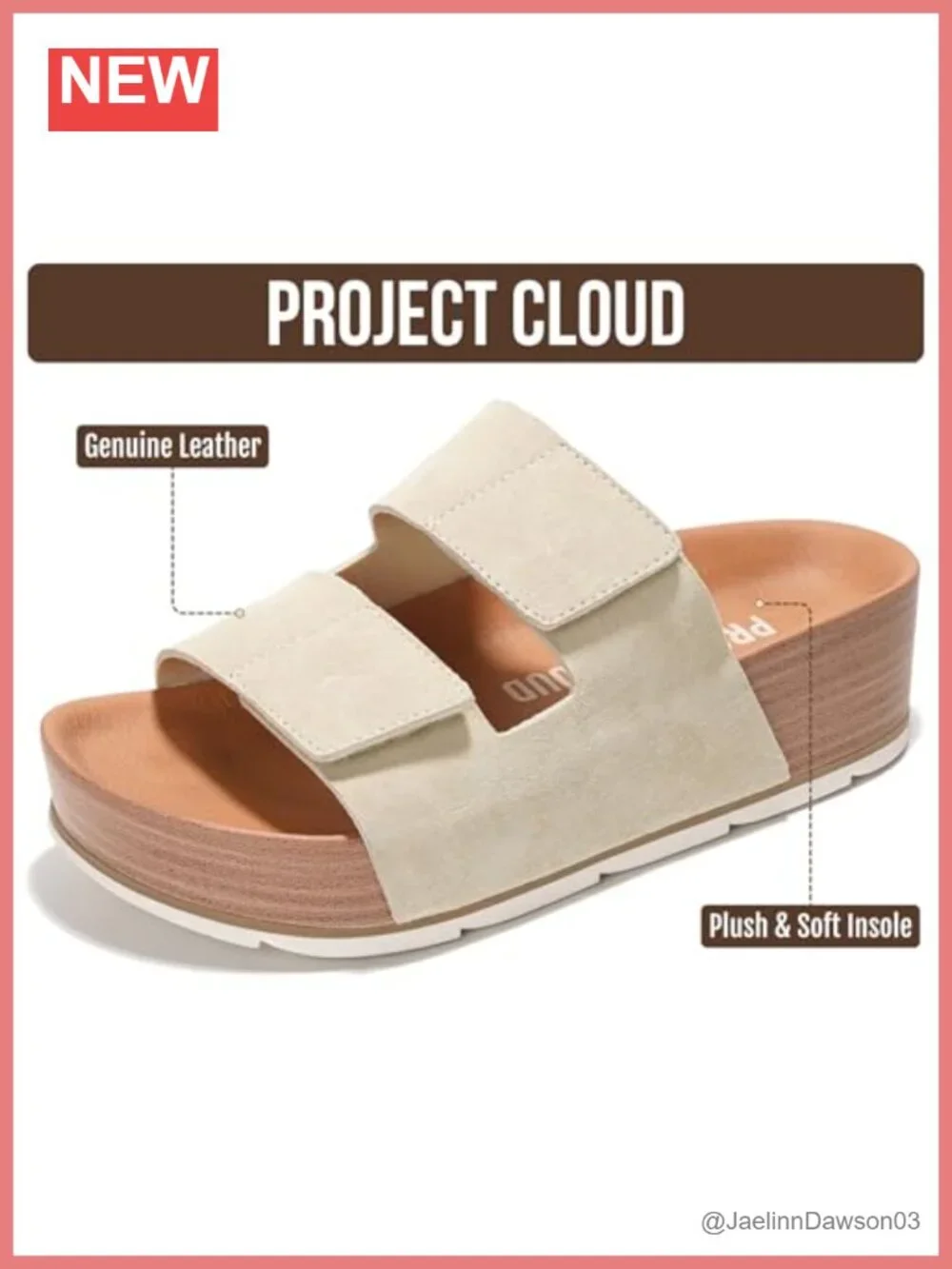 100% Genuine Leather Platform Sandals Wedges Non-Slip Lightweight Women's